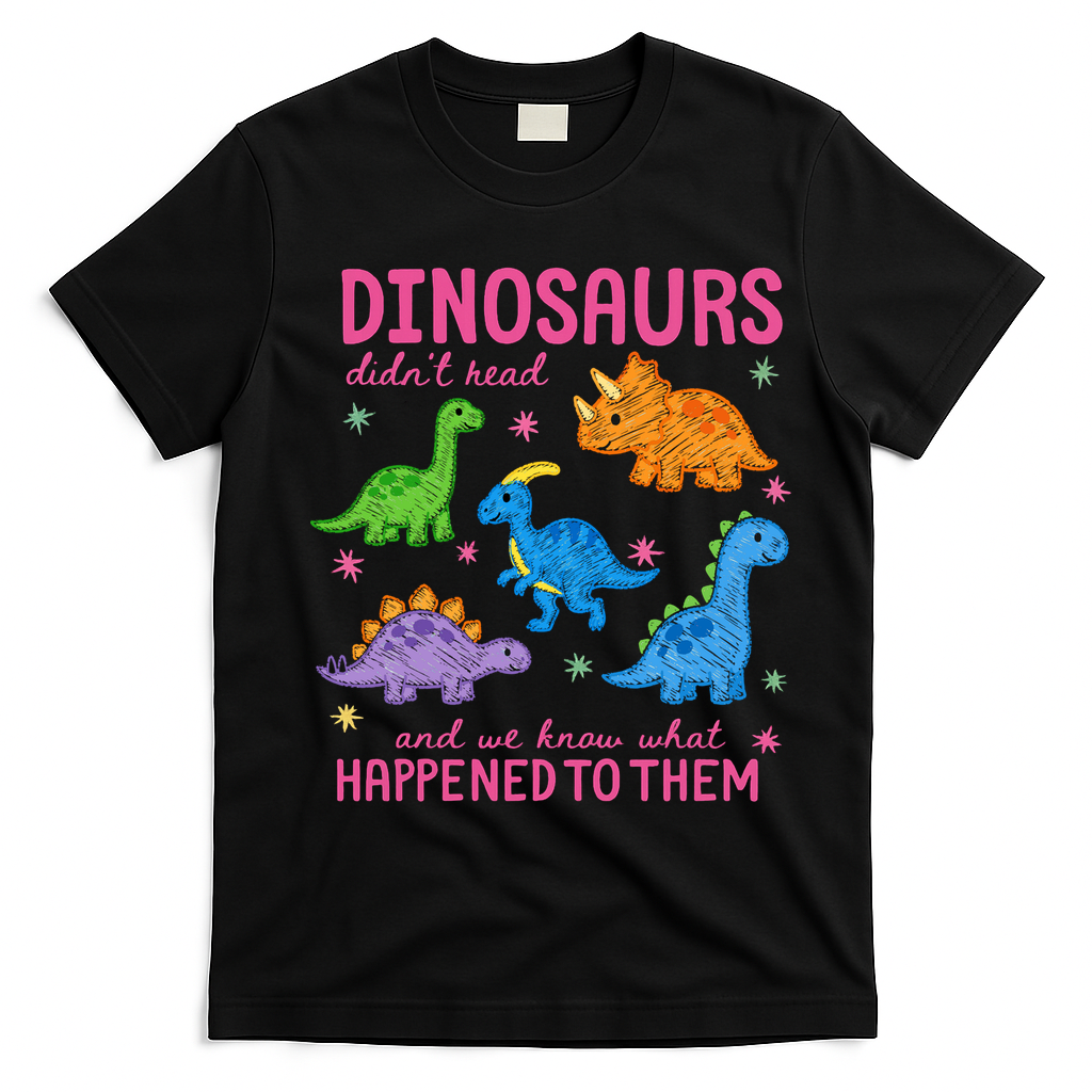 Dinosaurs Didn’t Read T-Shirt - Black