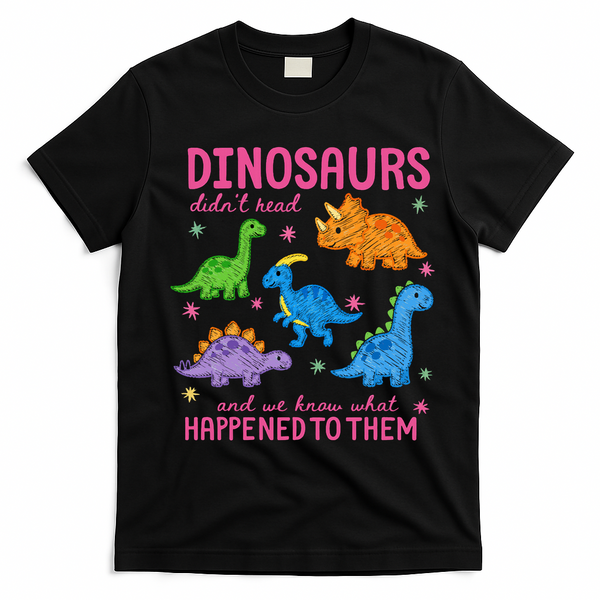Dinosaurs Didn’t Read T-Shirt - Black