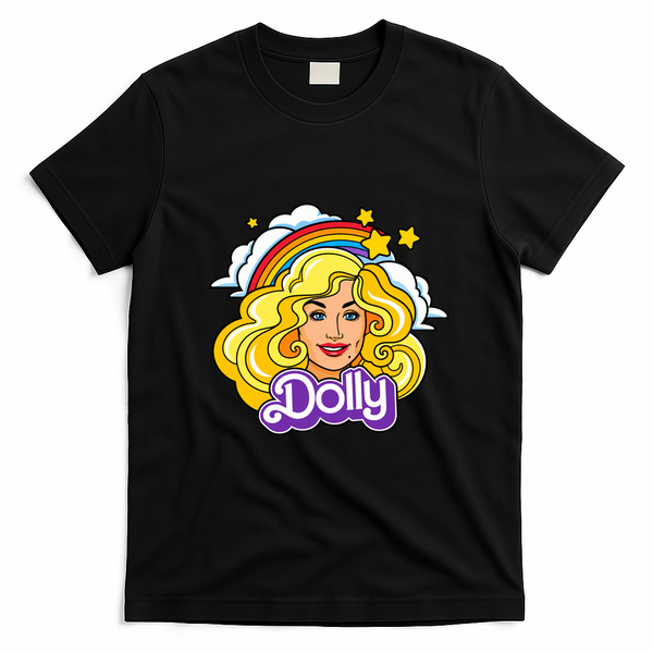 Dolly Doll Rainbow Retro Vintage T-Shirt - Black