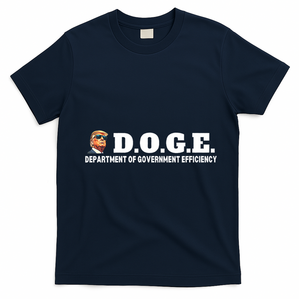 D.O.G.E. Doge Trump Department Of Government Efficiency T-Shirt - Navy Blue
