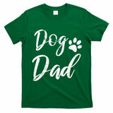 Dog Dad Vintage Distressed Design Funny Dog Paw T-Shirt - Irish Green