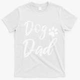 Dog Dad Vintage Distressed Design Funny Dog Paw T-Shirt - White