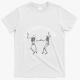 Drop Everything Now Meet Me In The Pouring Rain Skeleton T-Shirt - White