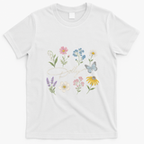 Dolly Fan Floral Art Print Inspired T-Shirt - White