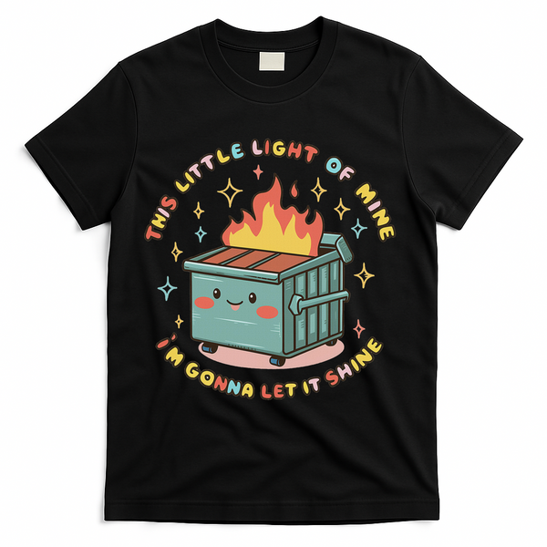 Dumpster Fire Light I'm Gonna Let It Shine Halloween T-Shirt - Black