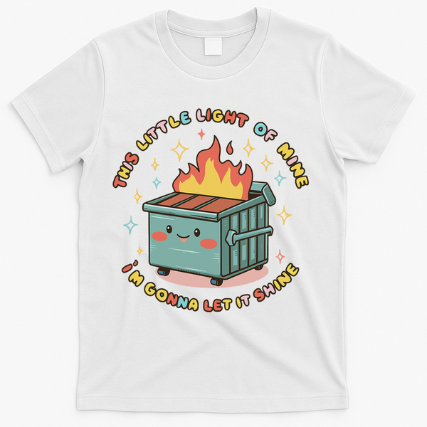 Dumpster Fire Light I'm Gonna Let It Shine Halloween T-Shirt - White
