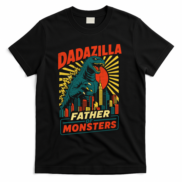 Dadazilla Father Of The Monsters T-Shirt - Black