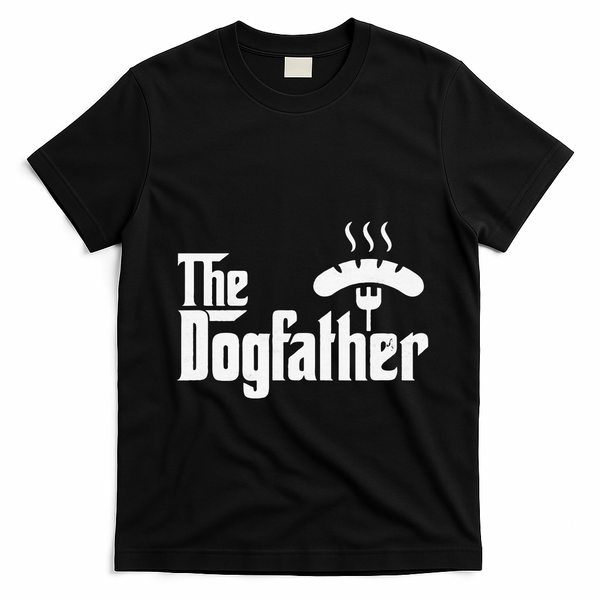 Dogfather Hot Dog Papa Bbq Grilling Grill Daddy T-Shirt - Black