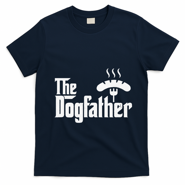 Dogfather Hot Dog Papa Bbq Grilling Grill Daddy T-Shirt - Navy Blue