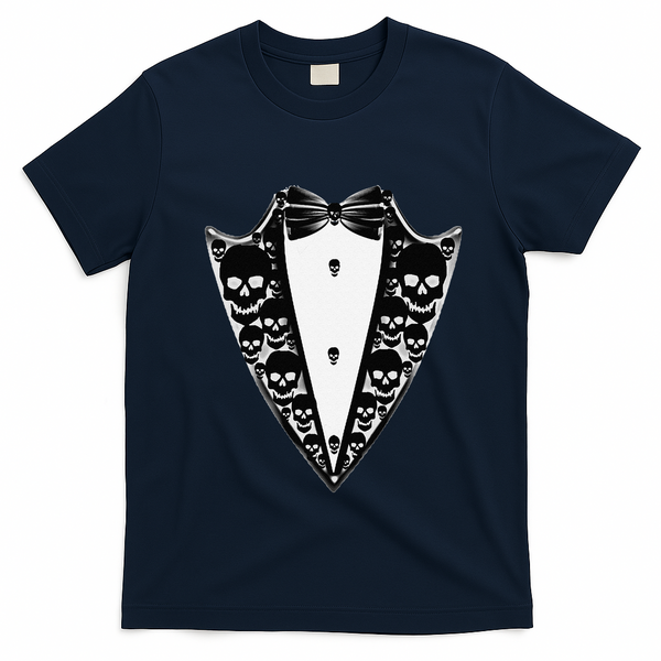 Dracula Halloween Tuxedo Costume Vlad Tepes T-Shirt - Navy Blue