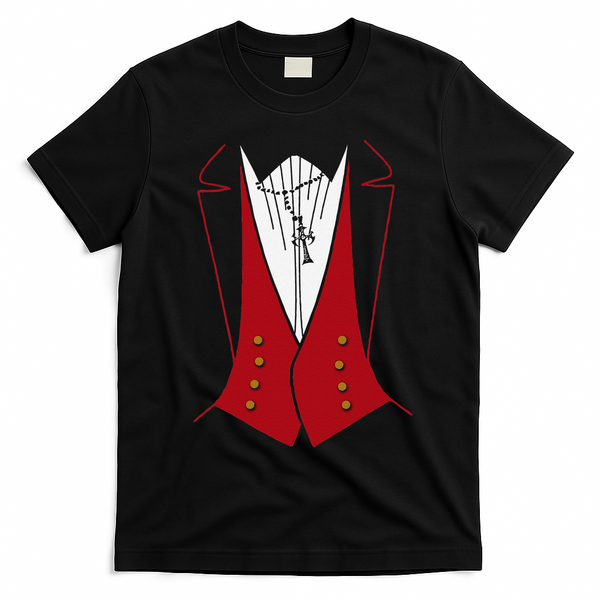 Dracula Halloween Tuxedo Vlad Tepes Costume T-Shirt - Black