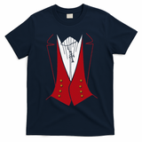 Dracula Halloween Tuxedo Vlad Tepes Costume T-Shirt - Navy Blue