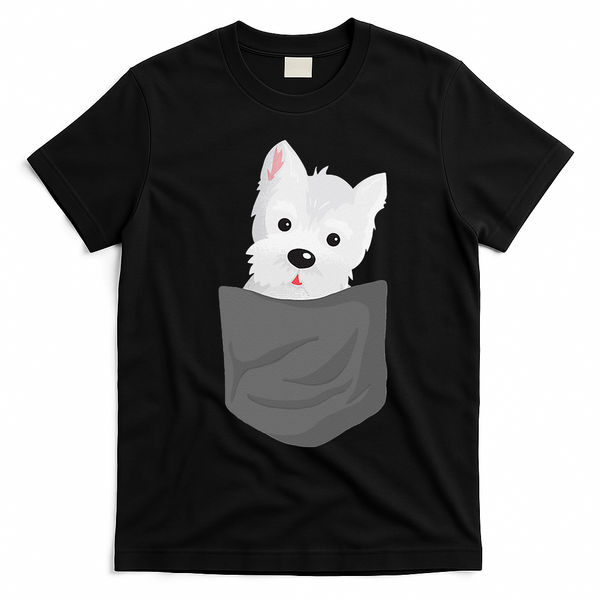 Dog In A Pocket Cute Westie Terrier Lover Puppy T-Shirt - Black