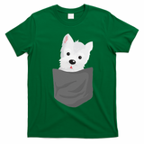 Dog In A Pocket Cute Westie Terrier Lover Puppy T-Shirt - Irish Green