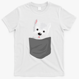 Dog In A Pocket Cute Westie Terrier Lover Puppy T-Shirt - White