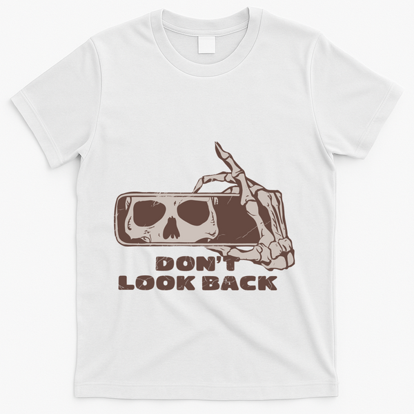 DonT Look Back Skeleton Car Mirror Transparent T-Shirt - White