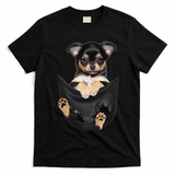 Dog Lovers Gifts Chihuahua In Pocket Funny Dog Face T-Shirt - Black