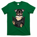 Dog Lovers Gifts Chihuahua In Pocket Funny Dog Face T-Shirt - Irish Green