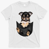 Dog Lovers Gifts Chihuahua In Pocket Funny Dog Face T-Shirt - White