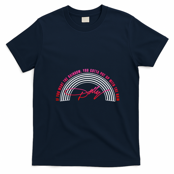 Dolly Live. Laugh. Love. Rainbow T-Shirt - Navy Blue