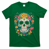 De Los Muertos Day Of The Dead Sugar Skull Halloween T-Shirt - Green