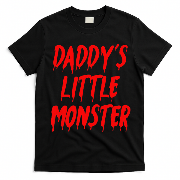 Daddys Little Monster Halloween Blood Red T-Shirt - Black