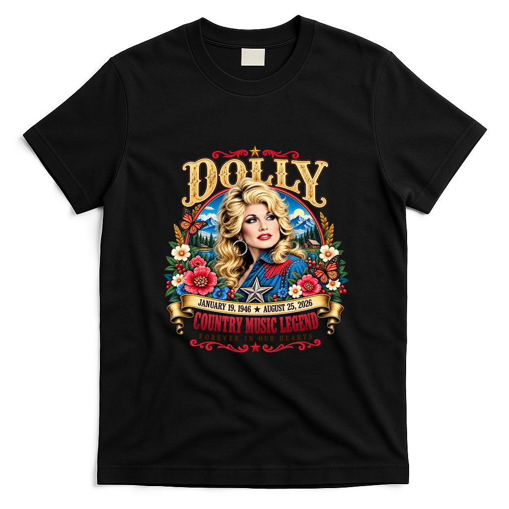 Dolly Memorial Country Music T-Shirt - Black