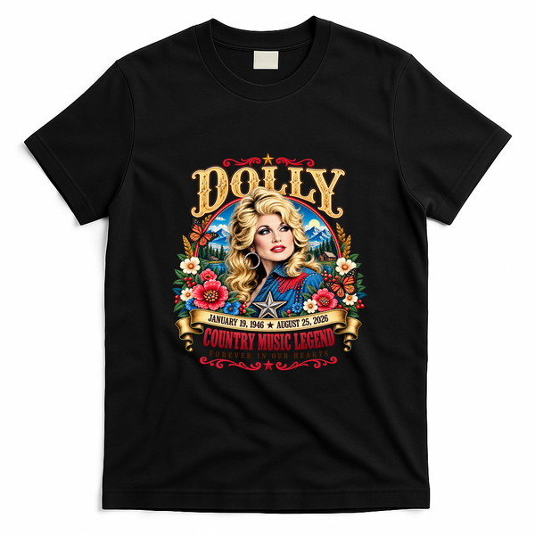 Dolly Memorial Country Music T-Shirt - Black