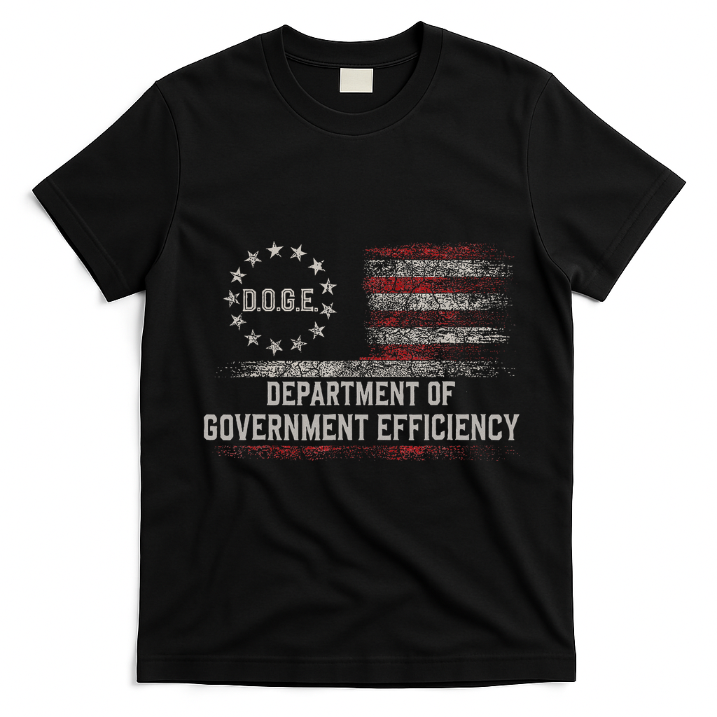Doge Meme D.O.G.E. Department Of Government Efficiency T-Shirt - Black