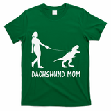 Dachshund Mom Doxie Mama Dog Dinosaur Funny Mothers Day T-Shirt - Irish Green