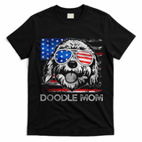 Doodle Mom Vintage American Flag Dog Funny Mothers Day T-Shirt - Black