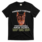Doberman Pinscher Red Professional Human Trainer Cute Dog T-Shirt - Black
