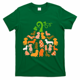 Dachshund Pumpkin Shape Plaid Leopard Dog Autumn Halloween T-Shirt - Irish Green