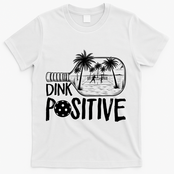 Dink Positive Tropical Pickleball T-Shirt - White