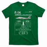 Dinosaurus Rekx F 14 Tomcat Fighter Jet T-Shirt - Green