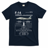 Dinosaurus Rekx F 14 Tomcat Fighter Jet T-Shirt - Navy