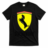 Dachshund Racing Yellow T-Shirt - Black