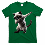 Dabbing Siamese Cat Pet Motif Cool Dab Animal Lover Gift T-Shirt - Green