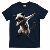 Dabbing Siamese Cat Pet Motif Cool Dab Animal Lover Gift T-Shirt - Navy