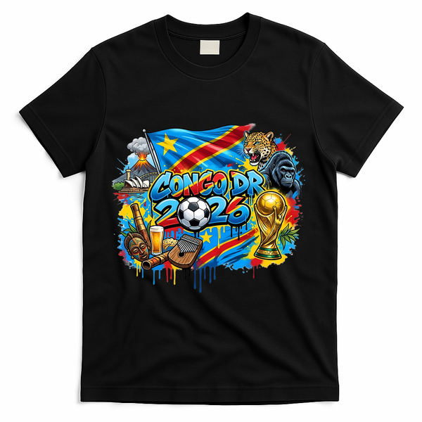 DRC Soccer Democratic Republic Of The Congo T-Shirt - Black
