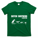 Dutch Shepherd Evolution Funny Dinosaur Dutchie K9 Dog T-Shirt - Irish Green