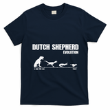 Dutch Shepherd Evolution Funny Dinosaur Dutchie K9 Dog T-Shirt - Navy Blue