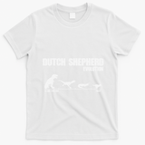 Dutch Shepherd Evolution Funny Dinosaur Dutchie K9 Dog T-Shirt - White