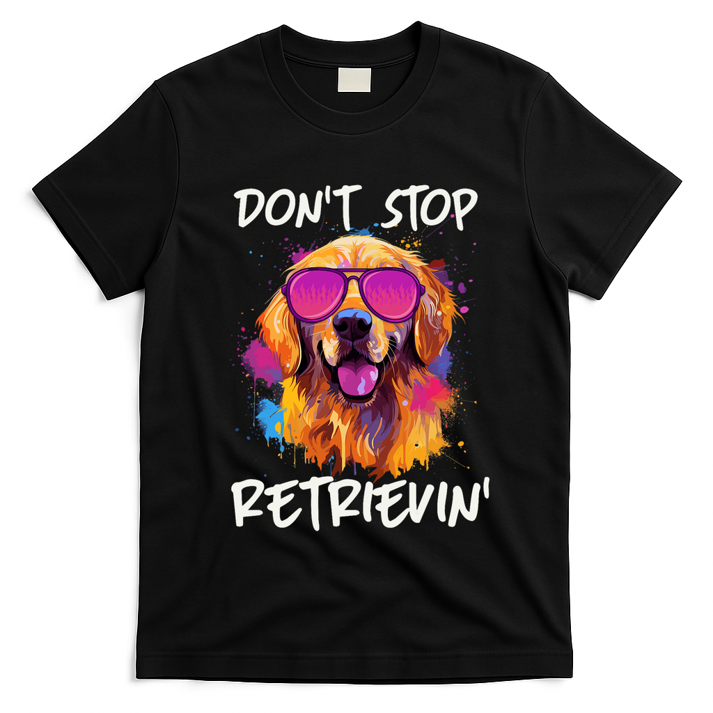 Don? Stop Retrievin Golden Retriever Dog Goldie Mom Funny T-Shirt - Black