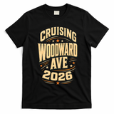 Detroit Steel Timeless Soul: 2026 Crusing Woodward Ave M1 Front & Back T-Shirt - Black