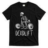 Deadlift Skeleton Workout Halloween Weight Lifting Fitness T-Shirt - Black