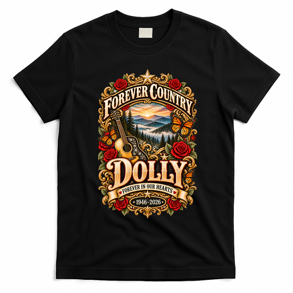 Dolly Tribute Forever Country 1946-2026  T-Shirt - Black