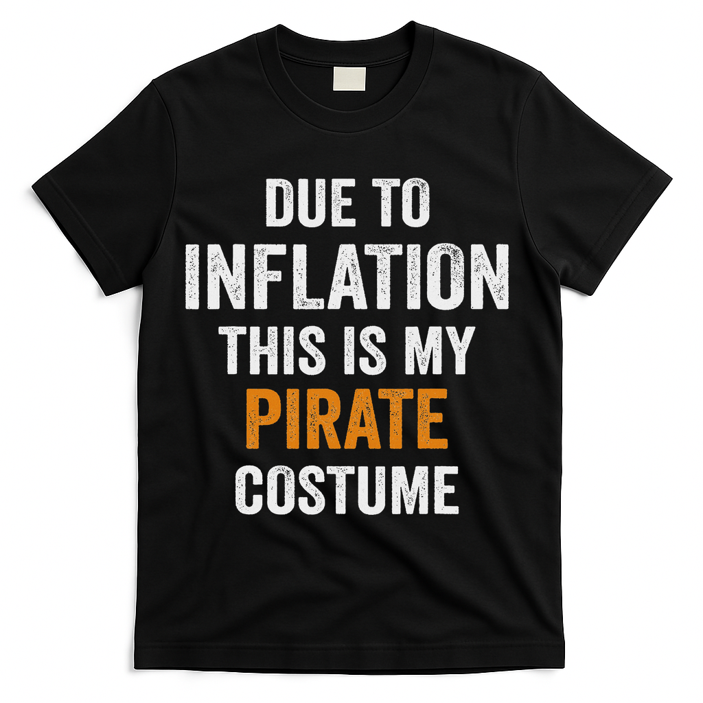 Due To Inflation This Is My Pirate Costume Halloween T-Shirt - Black