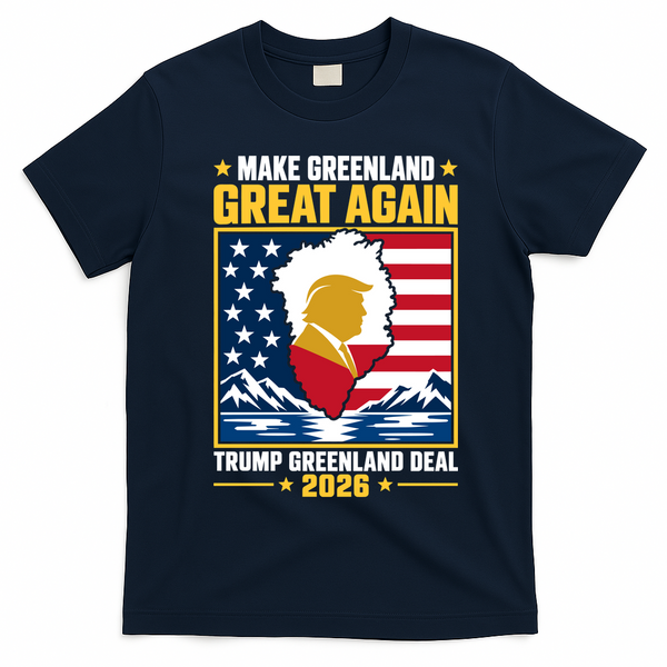 Donald Trump Make Greenland Great Again Greenland Deal 2026 T-Shirt - Navy Blue