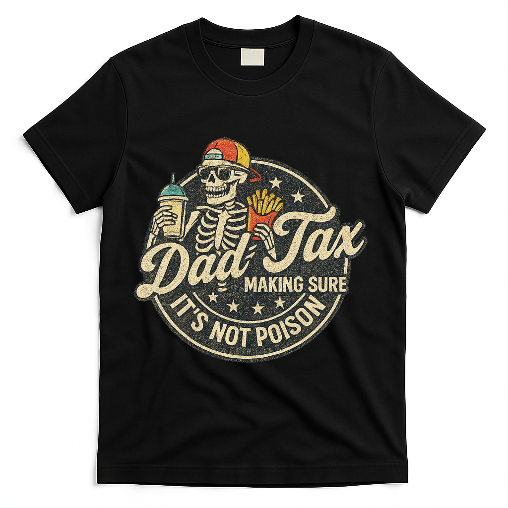Dad Tax Making Sure It's Not Poison Skeleton Vintage T-Shirt - Black
